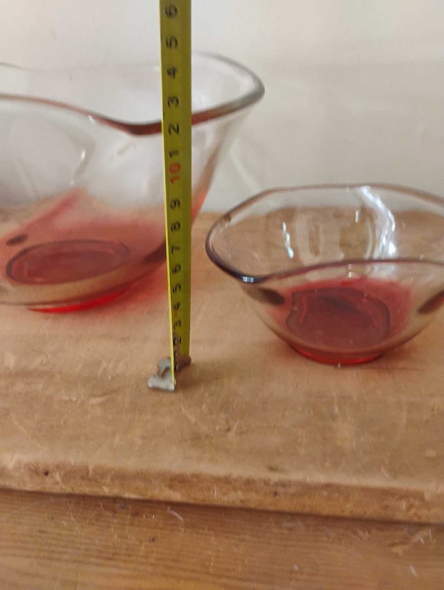 Vintage Ruby Glass Chips Dip Serving Bowls Indiana Cranberry - photo 5