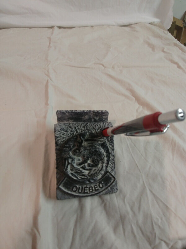 Al Wolf Soap Stone Quebec Beaver Pen Envelope holder