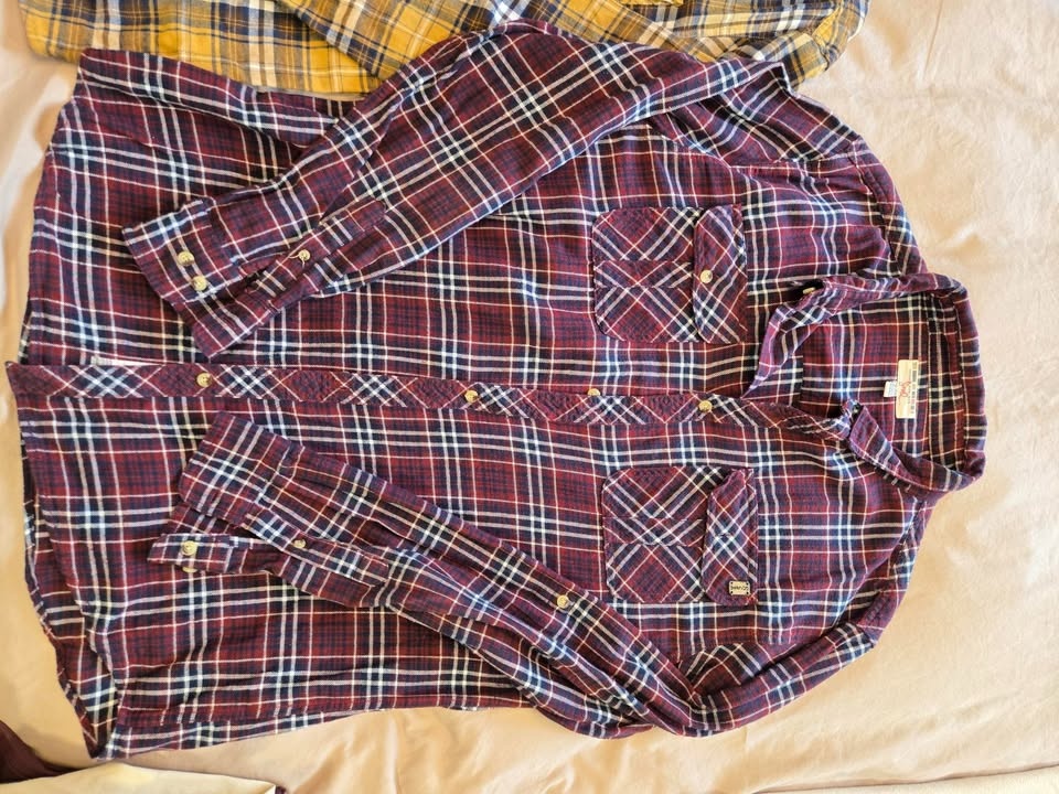 Lot of 2 -Mens XXL 100% Cotton plaid flannel shirts - photo 2