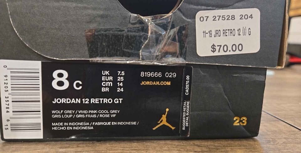 kids Jordan 12 Retro GT in wolf grey size 8c - photo 4