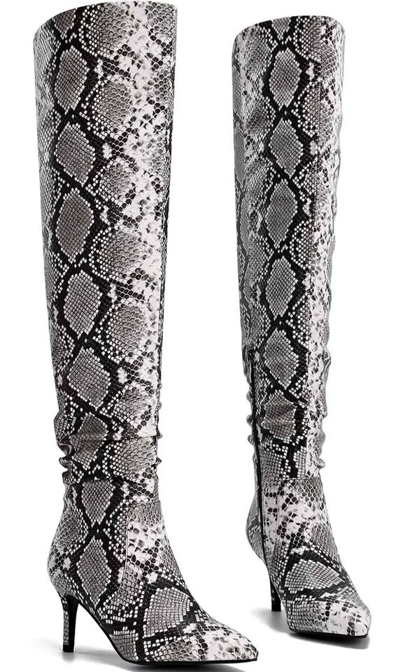 Womens size 6 python thigh high boots