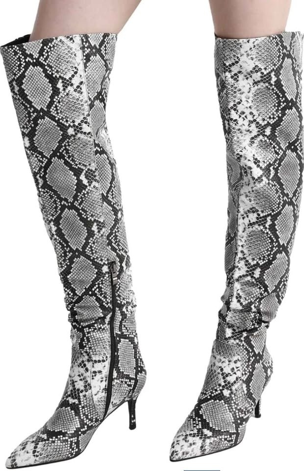Womens size 6 python thigh high boots - photo 2