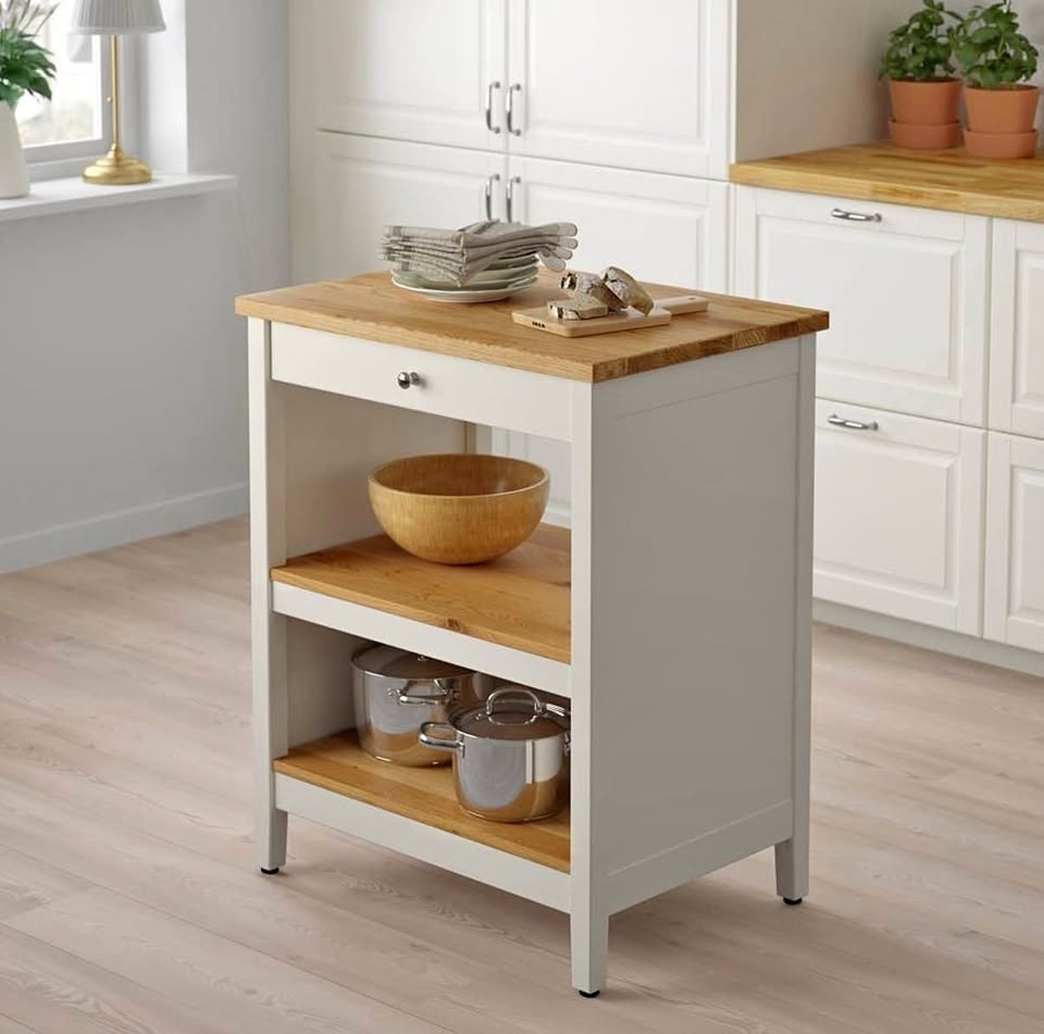 IKEA TÖRNVIKEN Kitchen Island – Off-White / Oak (72 × 52 cm)