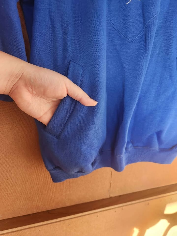 Vintage Floral Blue Sweater Zipper - photo 3