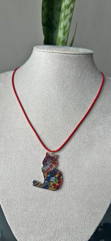 Colorful Kitty Charm Necklace