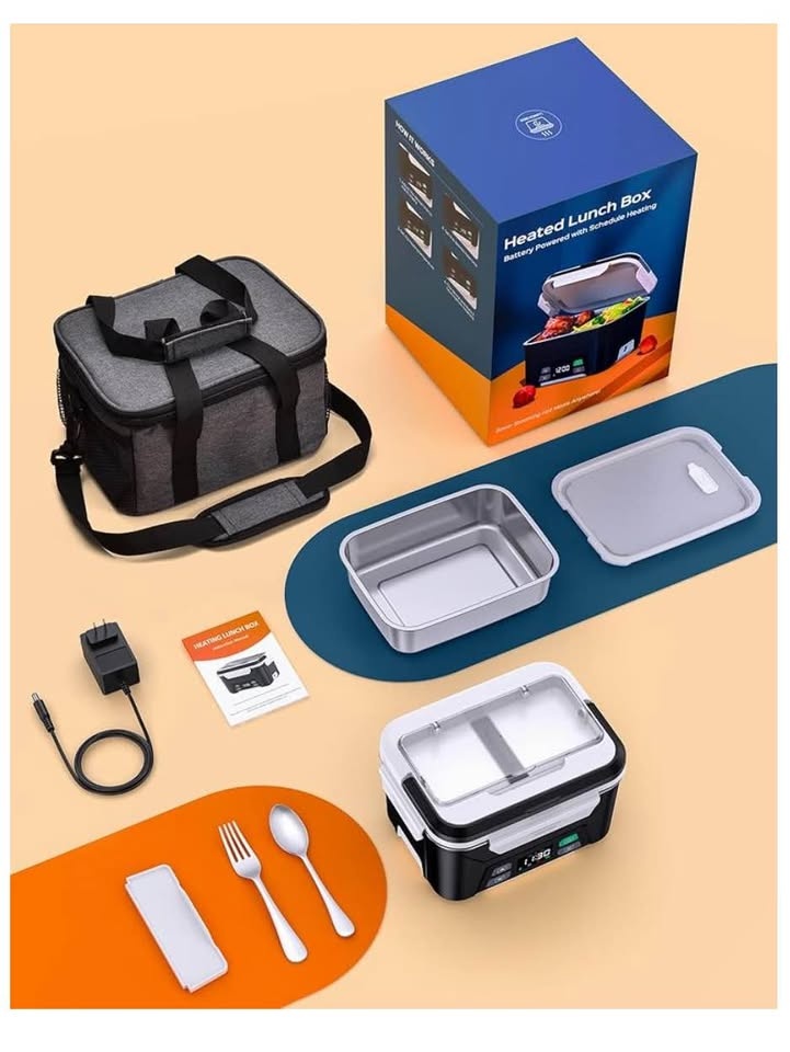 Cordless Heated Lunch Box – Battery Powered (1.3L) - photo 4