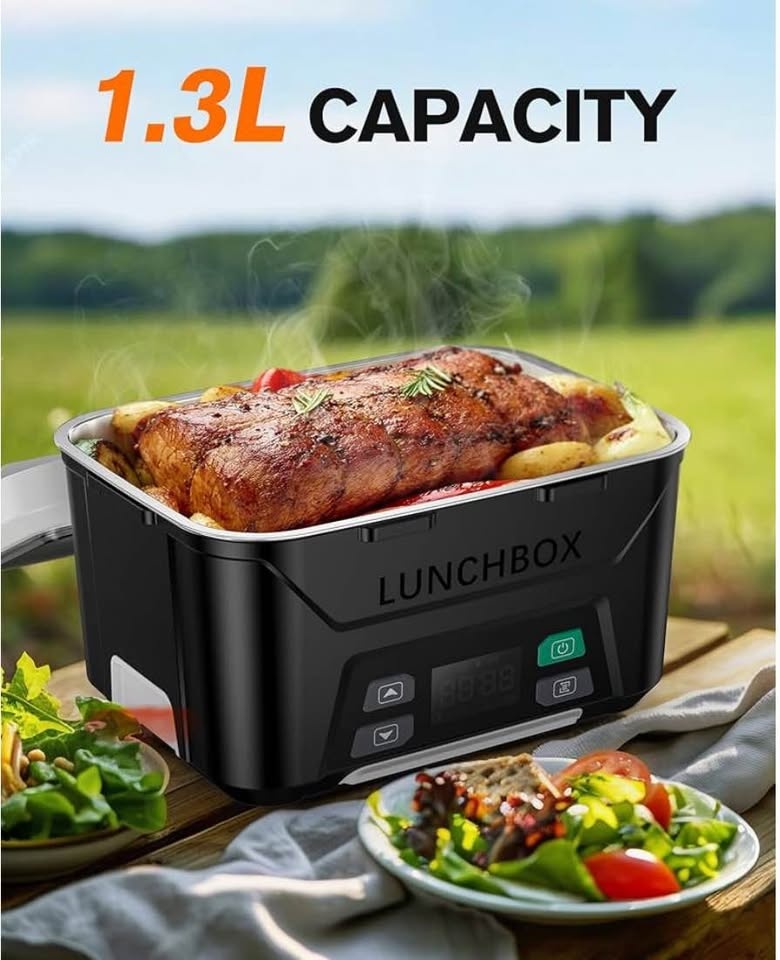 Cordless Heated Lunch Box – Battery Powered (1.3L) - photo 5