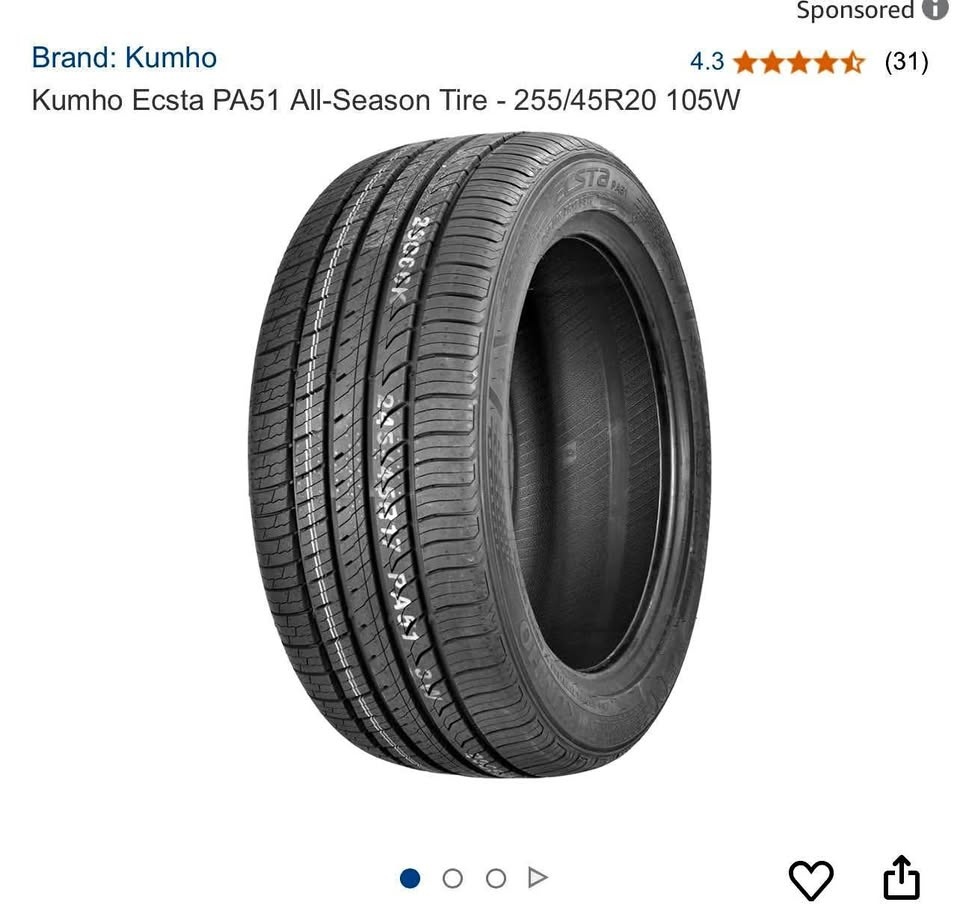 Kumho Ecsta PA51 All-Season Tire – 255/45R20 105W