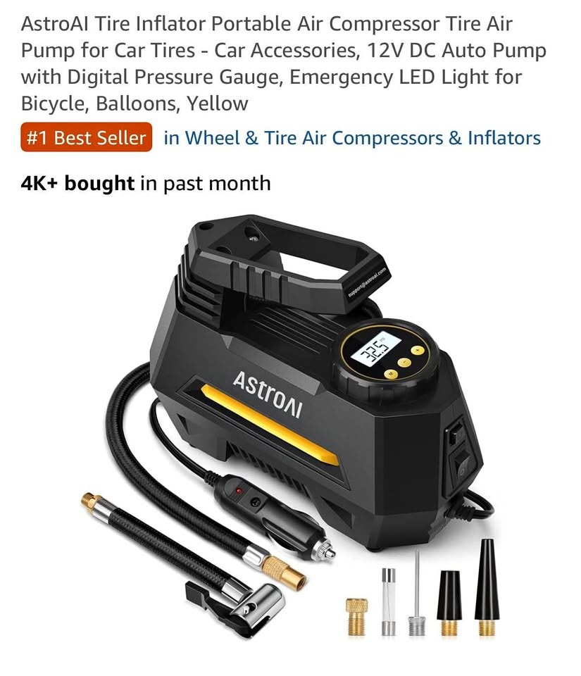 AstroAI Tire Inflator Portable Air Compressor Tire Air Pump