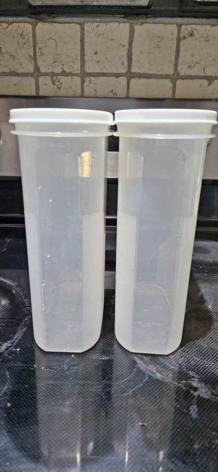 Set of White Plastic Containers - 2
