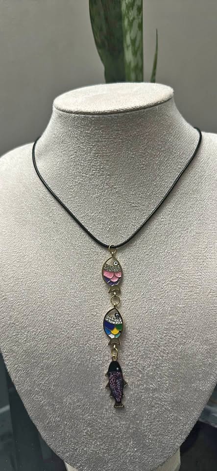 Triple fish necklace