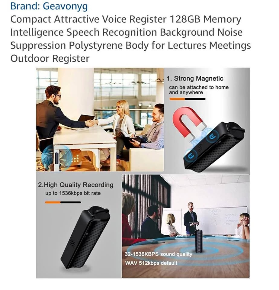 Compact Attractive Voice Register 128GB Memory