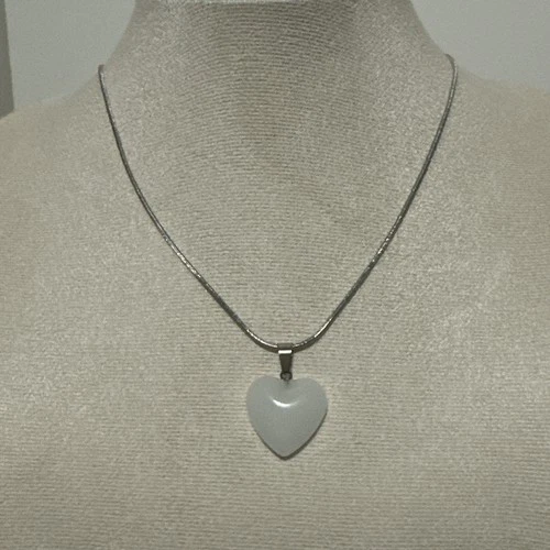 White heart necklace
