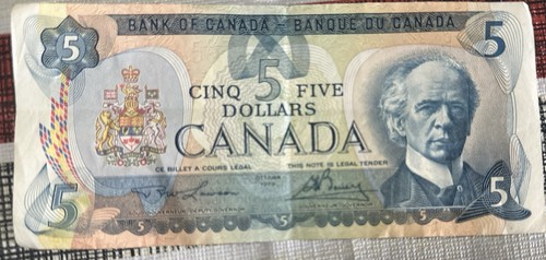 5 Canada dollar bill 1979