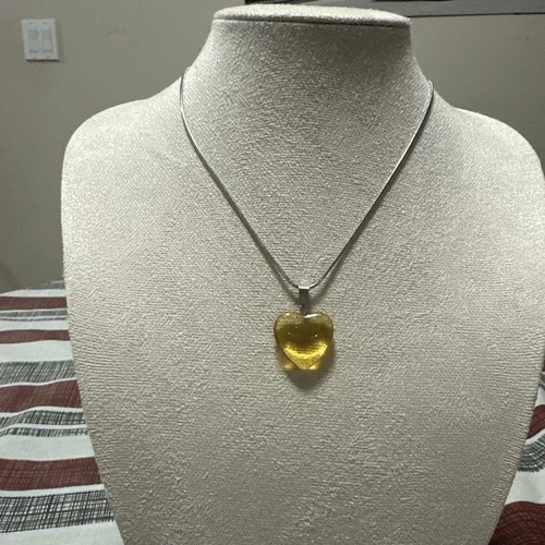 Golden Heart Glow Pendant Necklace