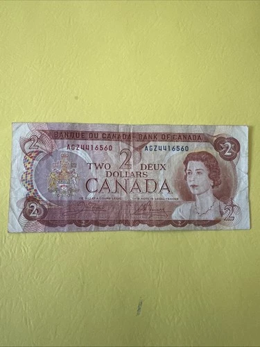 2 Canada Dollar Bill 1974