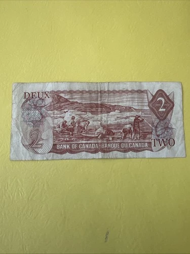 2 Canada Dollar Bill 1974 - photo 2