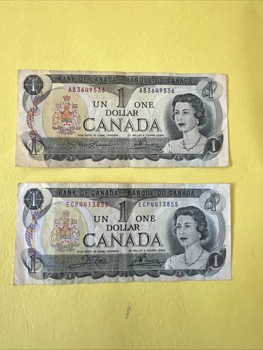 1 Canada dollar bill 1973-2x