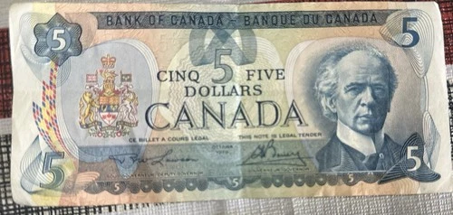 5 Canada dollar bill 1979