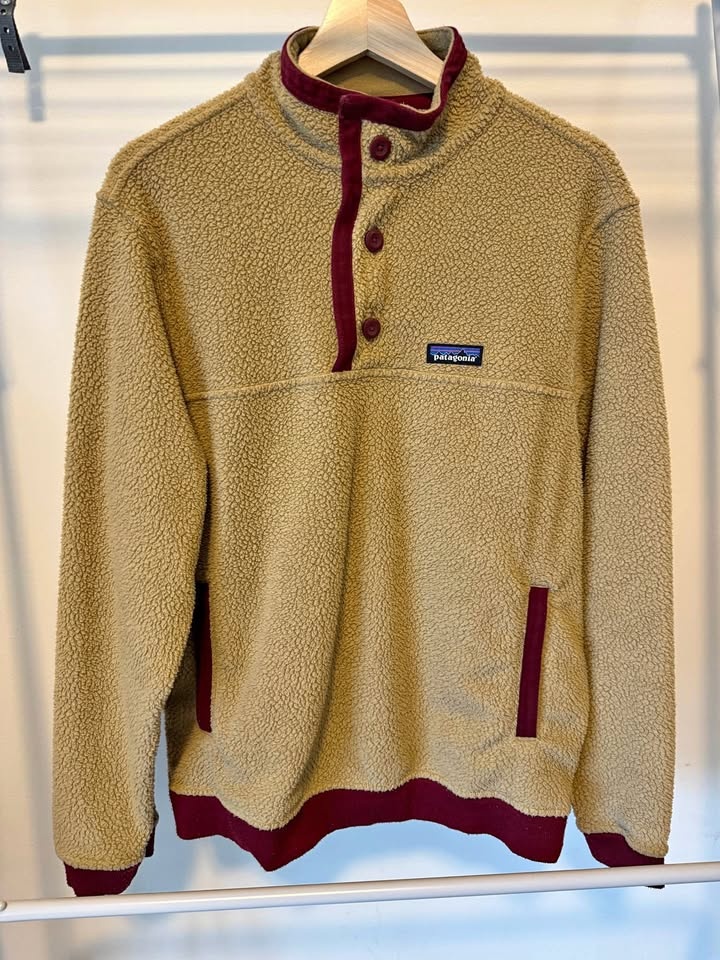 Patagonia Shearling Fleece Button Pullover - Men (Grayling Brown