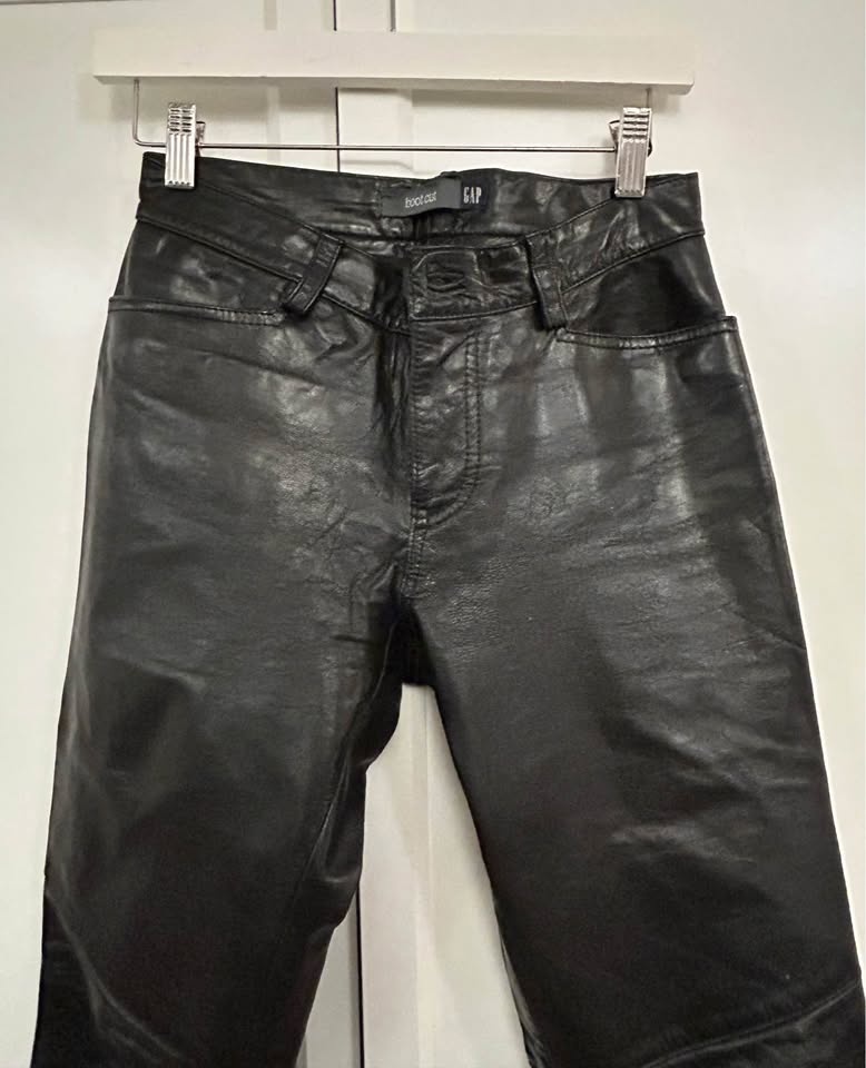 Y2K Vintage GAP leather boot cut jeans - photo 3