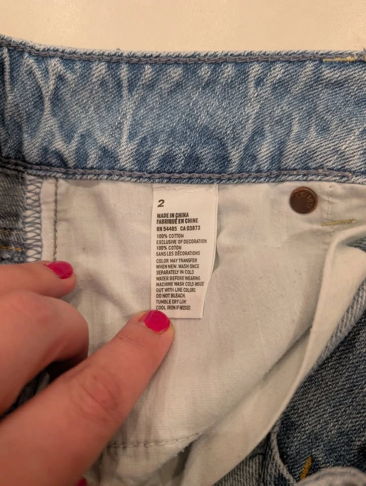 American Eagle Womens Light Blue Ripped Jean Shorts Size 2 - photo 3