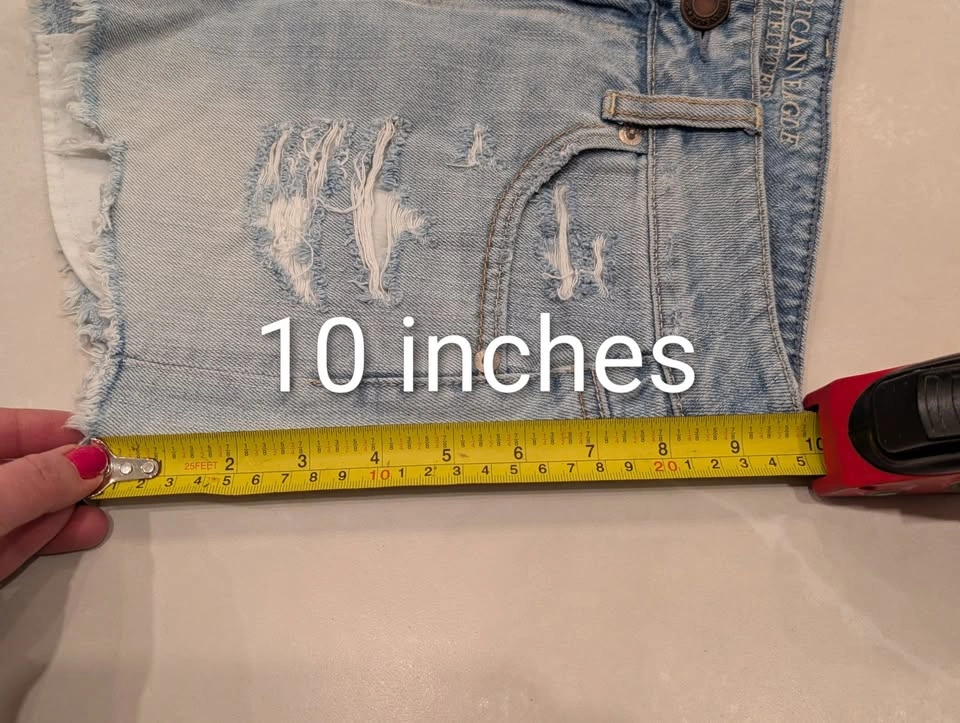 American Eagle Womens Light Blue Ripped Jean Shorts Size 2 - photo 5