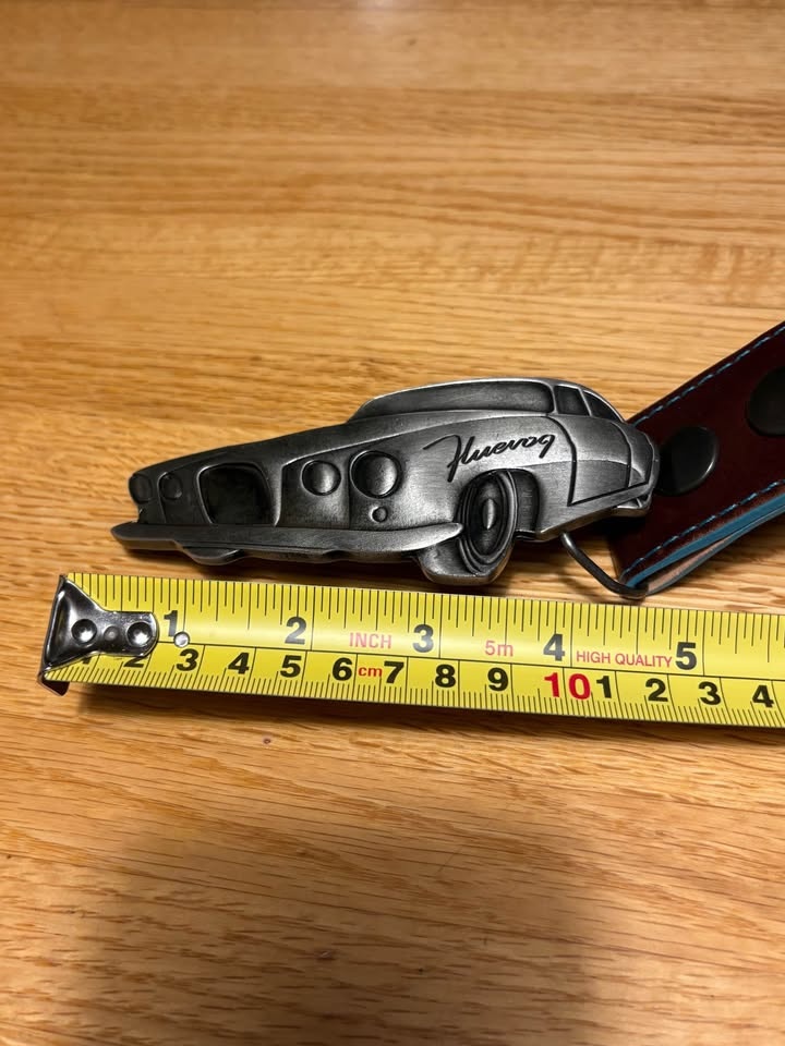 John Fluevog Brown leather belt with car buckle - photo 4