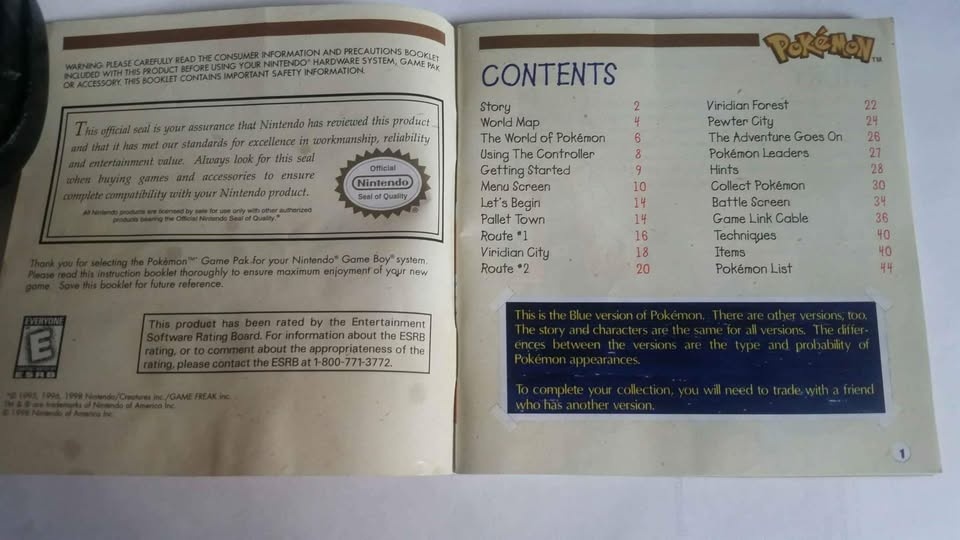 Rare 1998 Pokemon blue version guide - photo 3