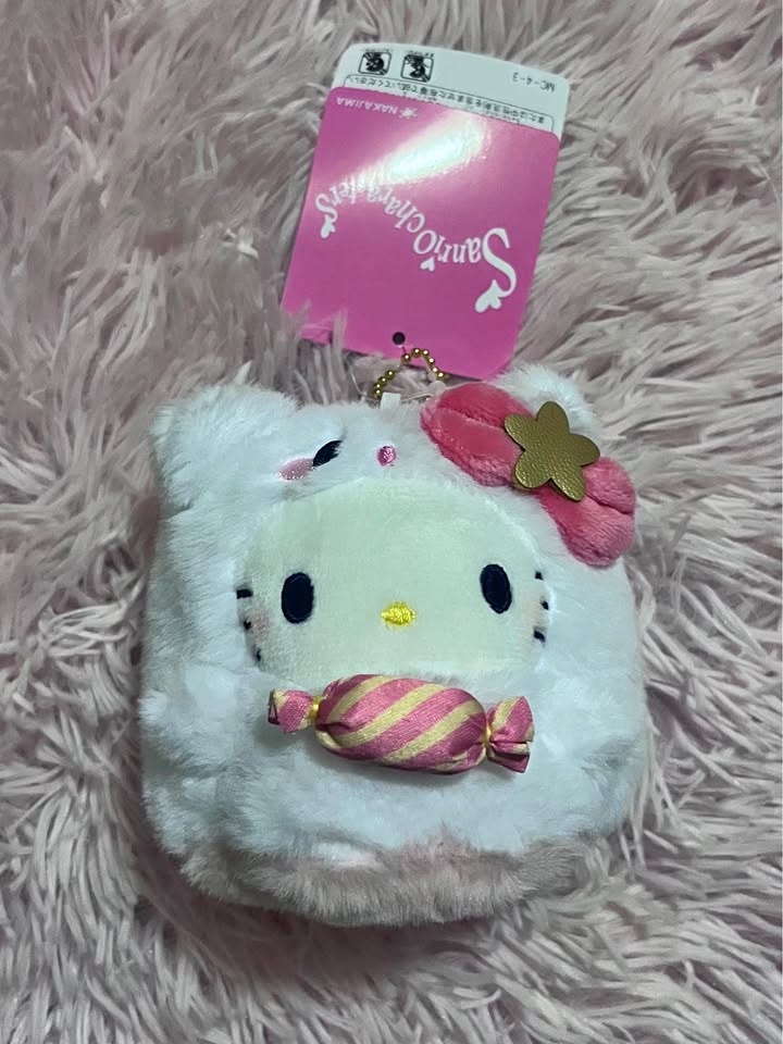 Hello Kitty Candy Ghost Plush Mascot Keychain - Sanrio