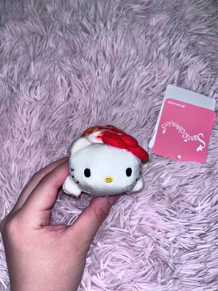 Hello Kitty Shrimp Sushi Plush Mascot Keychain - Sanrio