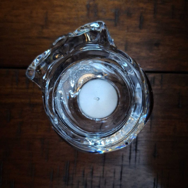Heavy Glass Skull Candle Holder - photo 2