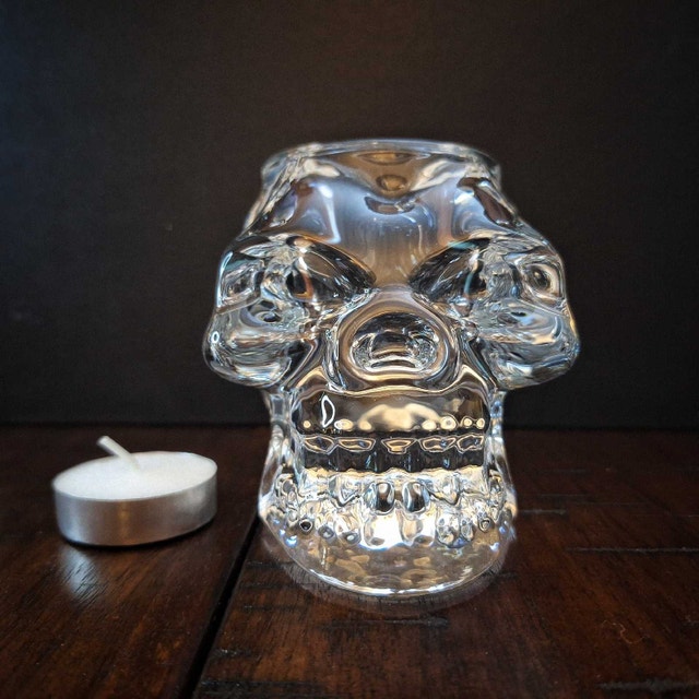 Heavy Glass Skull Candle Holder - photo 4