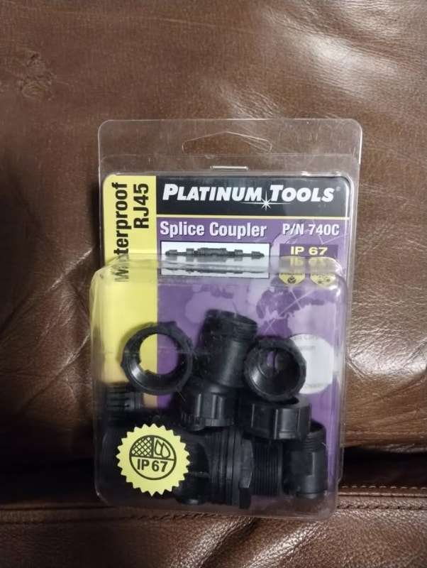 Lot 5 Platinum Tools Waterproof RJ45 Coupler