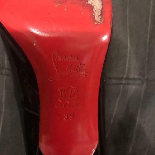 LOUBOUTIN-Peep Toe Pumps Womens SIze 39 USA 9Black Patent - photo 3