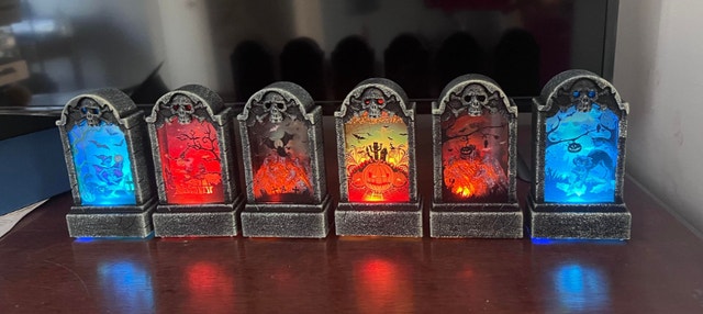OSALADI Halloween LED Tombstones - 12 Pcs