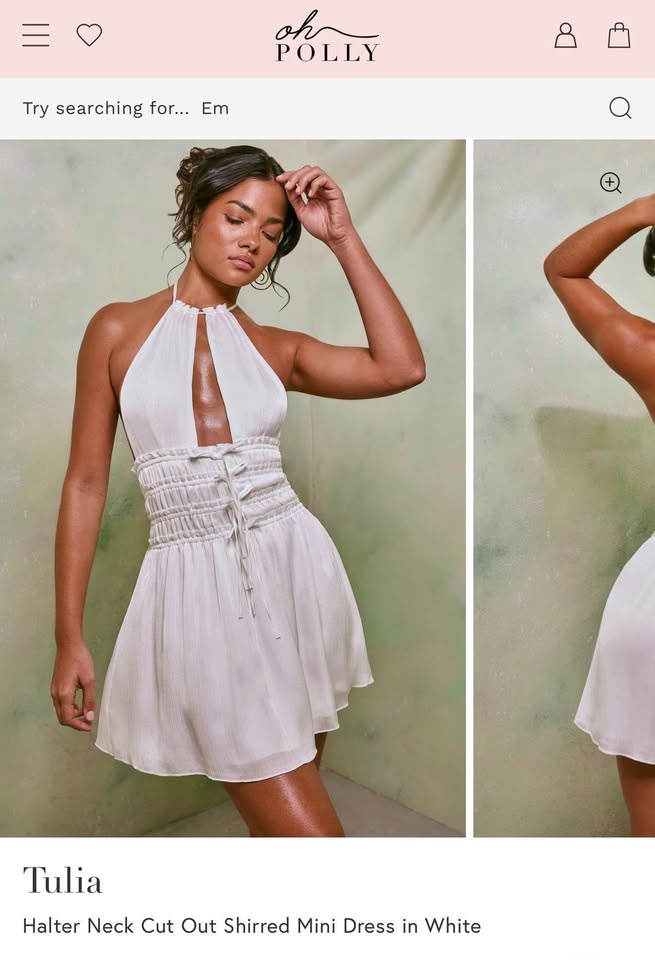 BNWT Oh Polly white halter dress