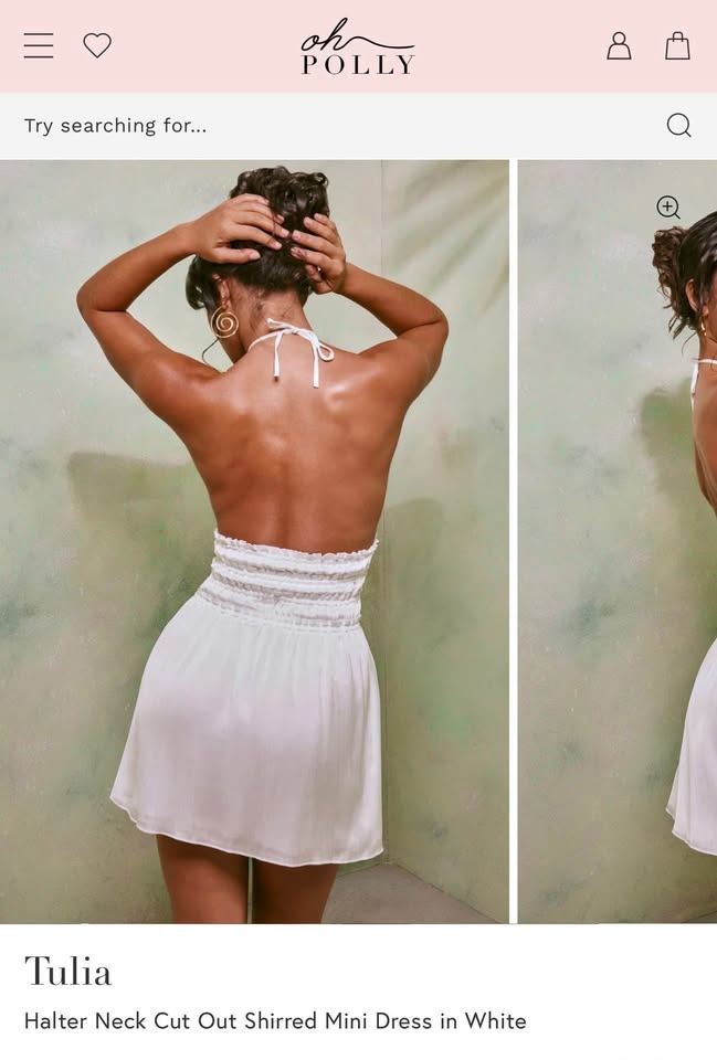 BNWT Oh Polly white halter dress - photo 2