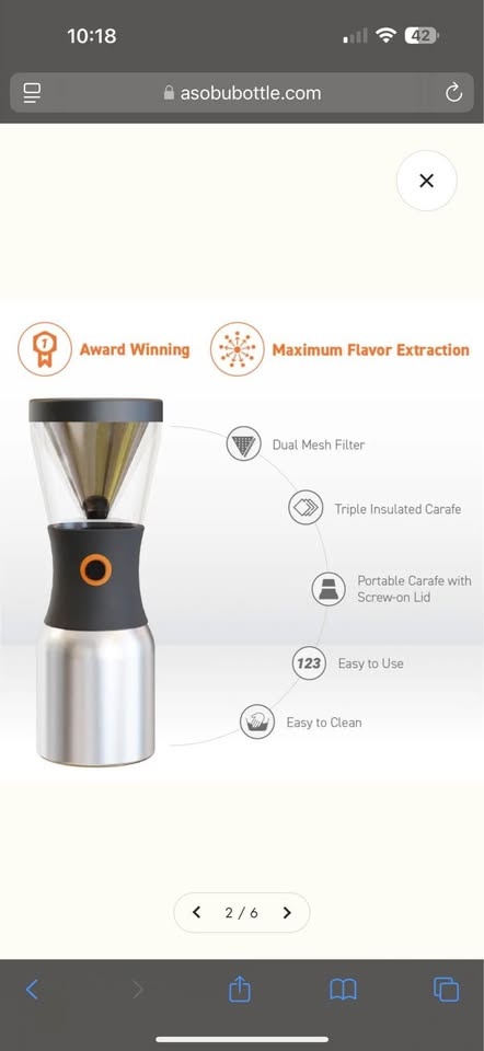 Brand new ASOBU cold brew insulated portable coffee brewer - photo 4