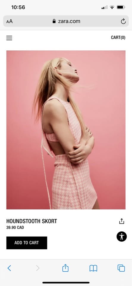 BNWT ZARA houndstooth crop top & shorts set (medium) - photo 2