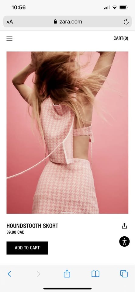 BNWT ZARA houndstooth crop top & shorts set (medium) - photo 3