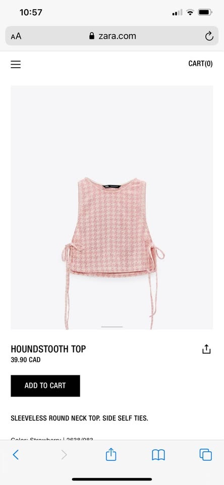 BNWT ZARA houndstooth crop top & shorts set (medium) - photo 4