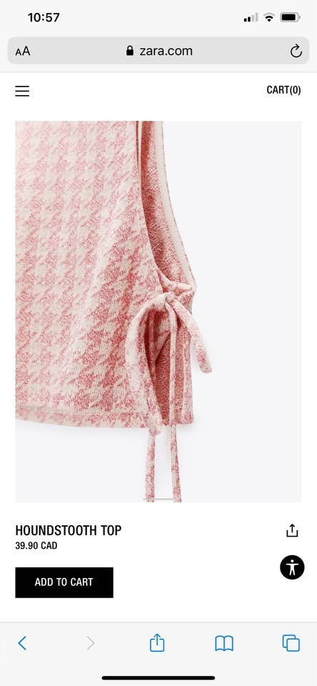 BNWT ZARA houndstooth crop top & shorts set (medium) - photo 5