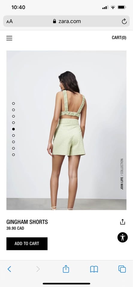 BNWT ZARA gingham crop top & shorts set (medium) - photo 2