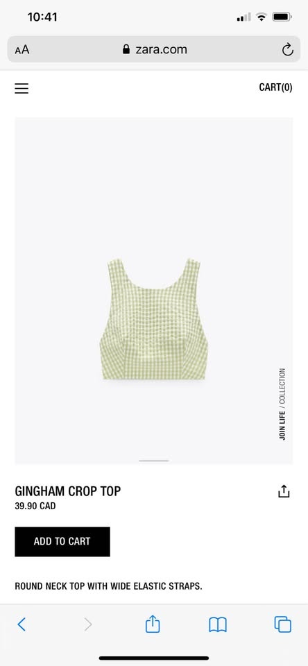 BNWT ZARA gingham crop top & shorts set (medium) - photo 4