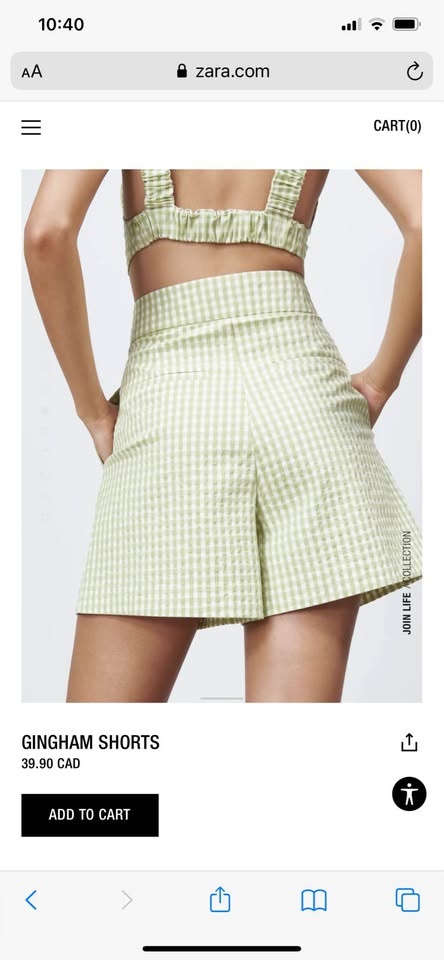 BNWT ZARA gingham crop top & shorts set (medium) - photo 5