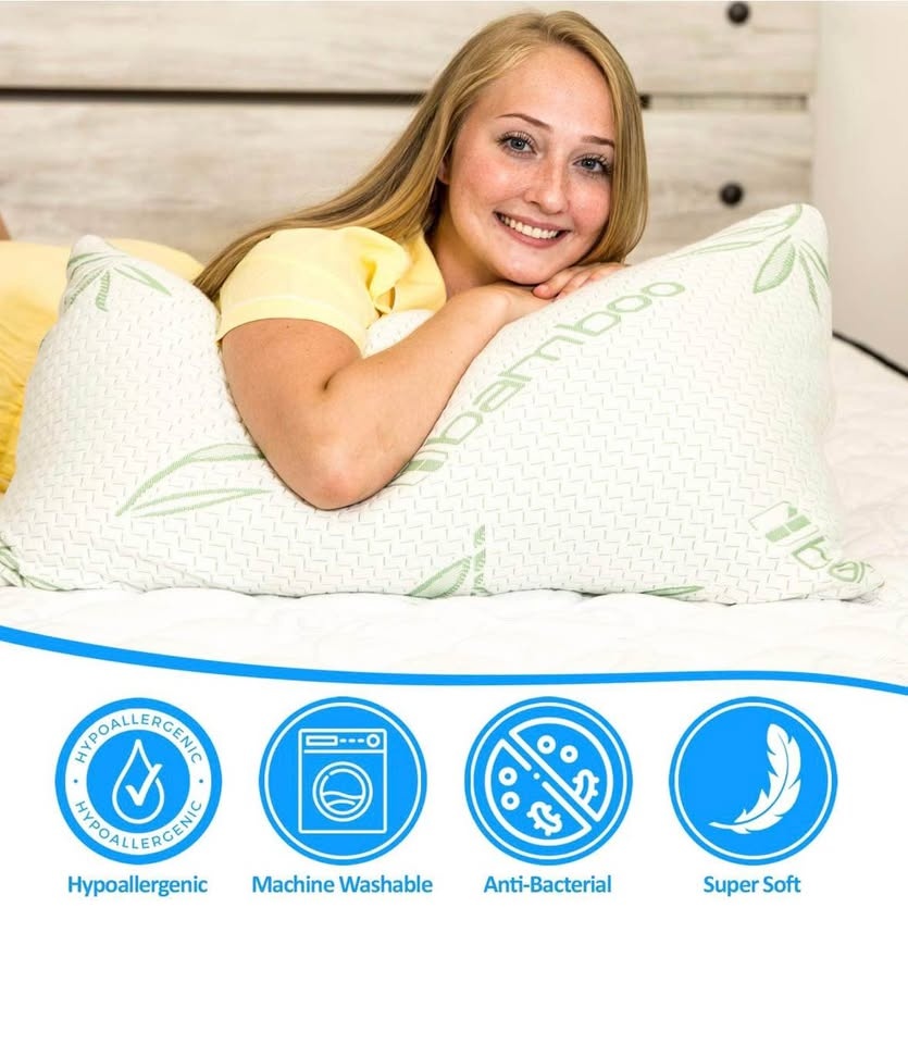 Queen Bamboo Cooling Shredded Memory Foam Pillows (2) - photo 2