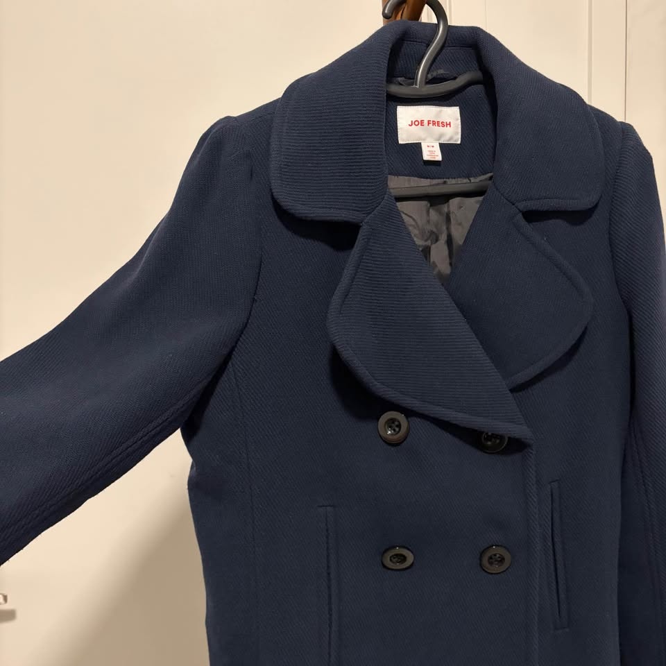 Joe Fresh navy blue double-breasted peacoat - photo 3