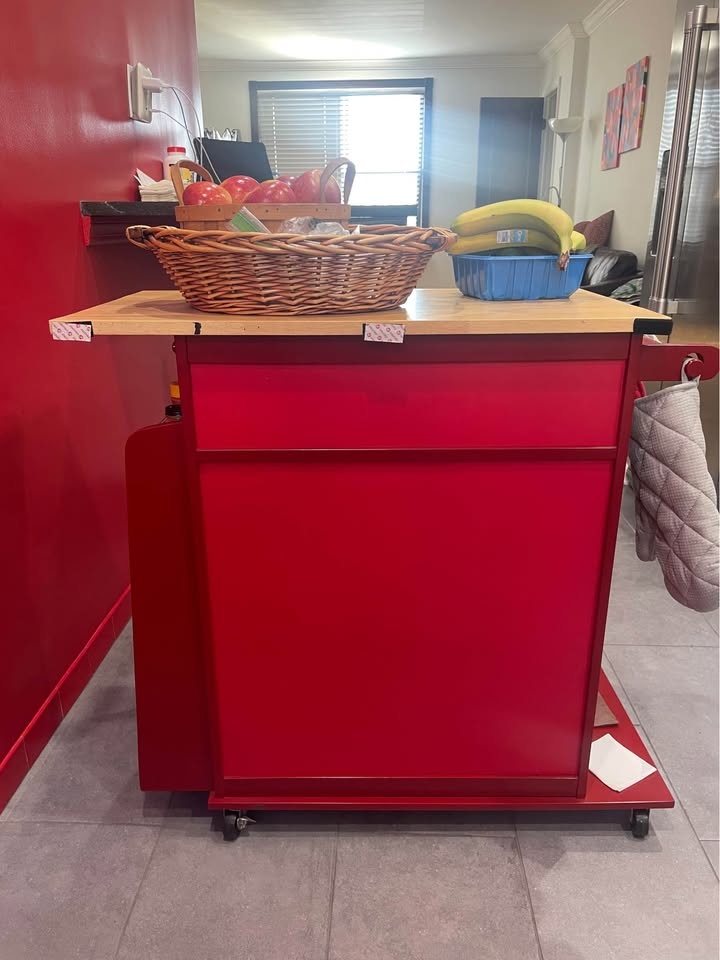 Rolling Kitchen Island Utility Trolley Cabinet - photo 4