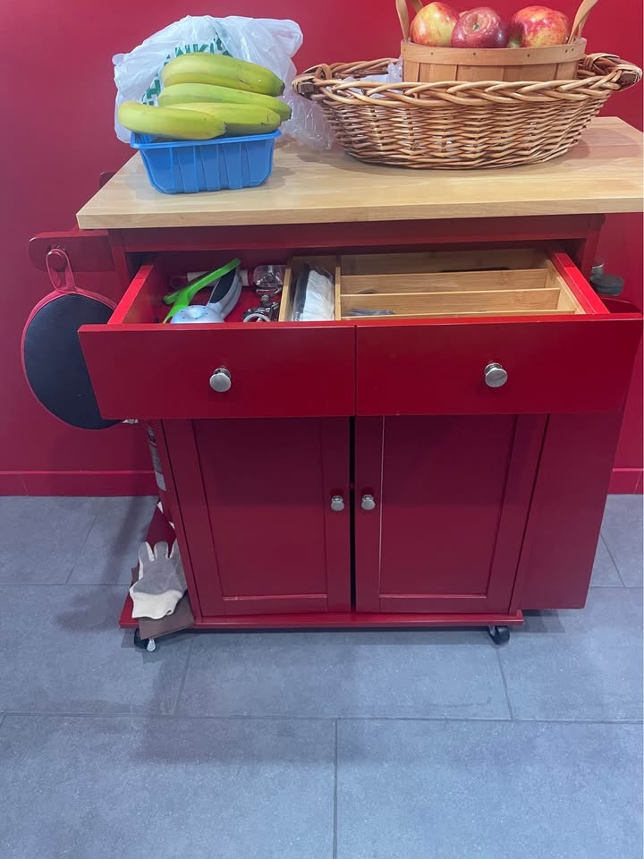 Rolling Kitchen Island Utility Trolley Cabinet - photo 5